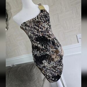 Vintage Snake Skin Print Dress Bodycon Sweet Storm Size Small